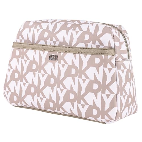 DKNY - Kulturbeutel Reise Damen Herren Wasserdicht Groß Hängend mit Fächern Waschtasche Organisator für Kosmetik und Hygieneartikel, Klare Füße von DKNY