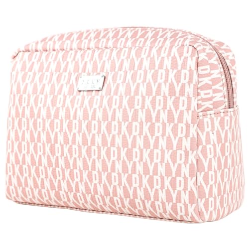 DKNY - Kulturbeutel Reise Damen Herren Wasserdicht Groß Hängend mit Fächern Waschtasche Organisator für Kosmetik und Hygieneartikel, Pudriges Rosa von DKNY
