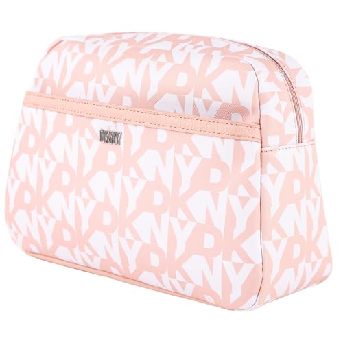 DKNY - Kulturbeutel Reise Damen Herren Wasserdicht Groß Hängend mit Fächern Waschtasche Organisator für Kosmetik und Hygieneartikel, Pudriges Rosa von DKNY
