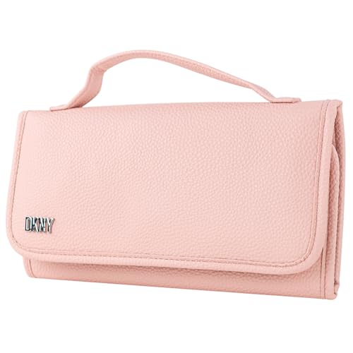 DKNY - Kulturbeutel Reise Damen Herren Wasserdicht Groß Hängend mit Fächern Waschtasche Organisator für Kosmetik und Hygieneartikel, Pudriges Rosa von DKNY