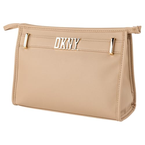 DKNY - Kulturbeutel Reise Damen Herren Wasserdicht Groß Hängend mit Fächern Waschtasche Organisator für Kosmetik und Hygieneartikel, Sahne von DKNY