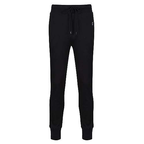 DKNY Men's Herren Loungehose in Schwarz aus Waffelstoff, Loungewear in Standardpassform mit Seitentaschen Sweatpants, M von DKNY