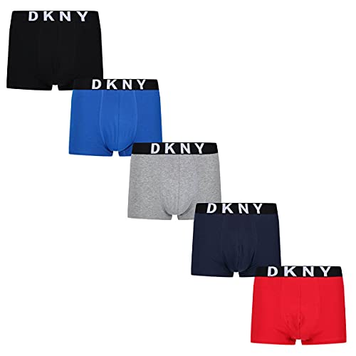 DKNY Men's Walpi Boxer Briefs, Black/Grey/Red/Blue, M von DKNY