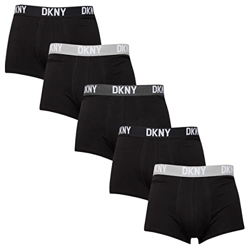 DKNY Men's with Contrast Branded Waistband Made of Breathable Cotton Fabric Boxer Shorts, Black, M von DKNY