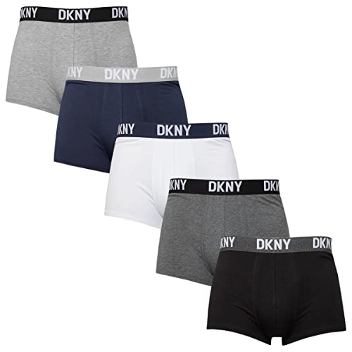 DKNY Men's with Contrast Branded Waistband Made of Breathable Cotton Fabric Boxer Shorts, Black, XL von DKNY