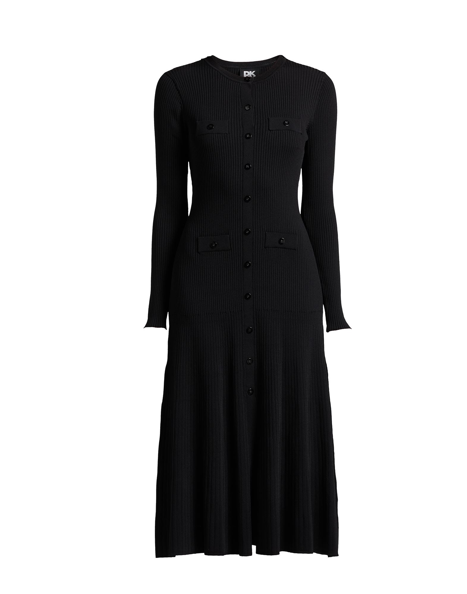 DKNY Midi-kleid Damen Schwarz DKNY Midi-kleid Damen Schwarz von DKNY