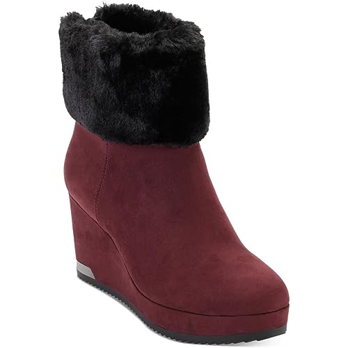 DKNY Nadra Damen-Stiefeletten, Wildlederimitat, Violett, Größe 45, Größe M (B,M), Bordeaux, 43 EU von DKNY