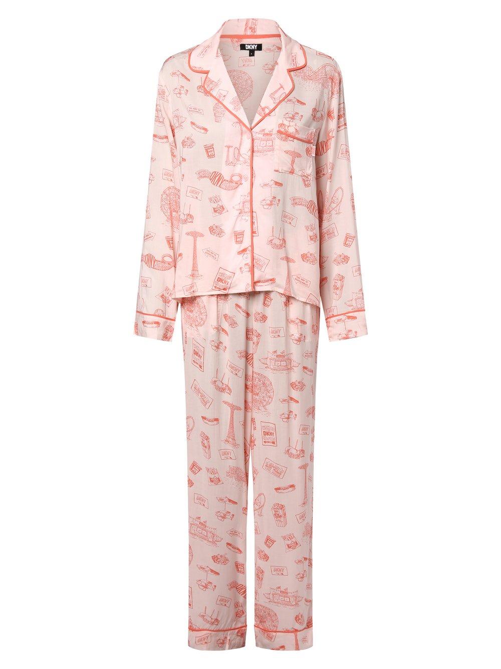 DKNY Pyjama Damen Viskose gemustert, rosa von DKNY