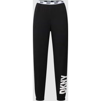 DKNY Pyjama-Hose mit Logo-Bund Modell 'Sleep Jogger' in Schwarz, Größe M von DKNY