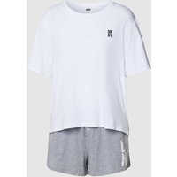 DKNY T-Shirt mit Label-Print in Mittelgrau, Größe XS von DKNY