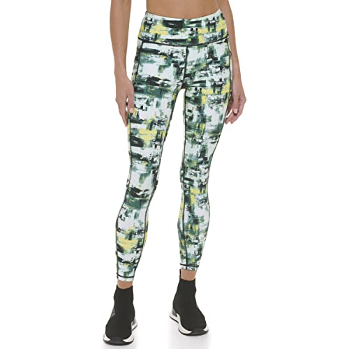 DKNY Sport Women's Blurred Lights Print HGH Waist 7/8 Tight W/Pockets, Book Green, X-Large von DKNY