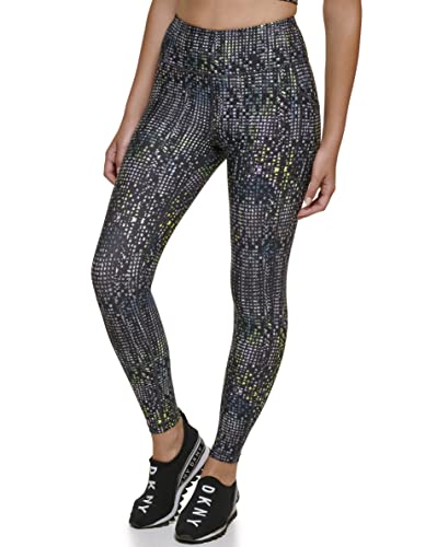 DKNY Women's Sport Printed High Wist 7/8 Tight W/Pockets Leggings, Poseidon, Medium von DKNY