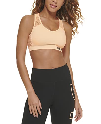 DKNY Sport Women's Seamless Mesh Back Bra, Clementine, X-Small von DKNY