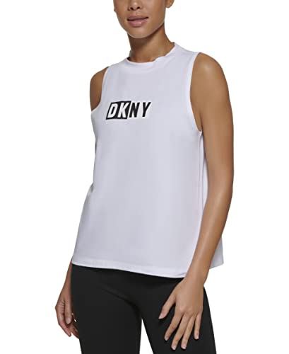 DKNY Sport Women's Two Tone Logo Tank, White, X-Small von DKNY