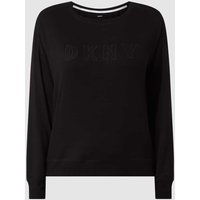 DKNY Sweatshirt in melierter Optik in Black, Größe L von DKNY