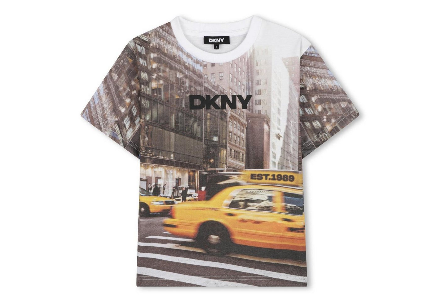 DKNY T-Shirt DKNY Kinder-T-Shirt mit NYC-Taxi-Fotoprint – Weiß von DKNY