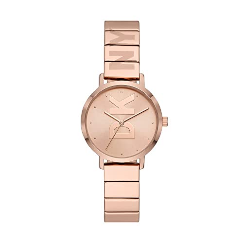 DKNY Damenuhren The Modernist, Dreizeigeruhrwerk, 32mm Gehäuse aus Rose Gold Legierung mit Edelstahlarmband, NY2998 von DKNY