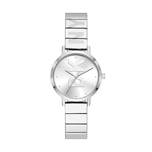 DKNY Damenuhren The Modernist, Dreizeigeruhrwerk, 32mm Silberfarbenes Legierungsgehäuse mit Edelstahlarmband, NY2997 von DKNY