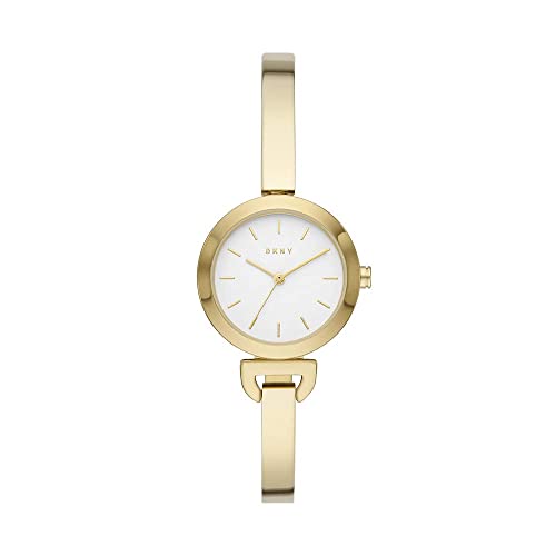 DKNY Damenuhren Uptown D, Dreizeigeruhrwerk, 28mm GoldAluminiumGehäuse mit Edelstahlarmband, NY2993 von DKNY