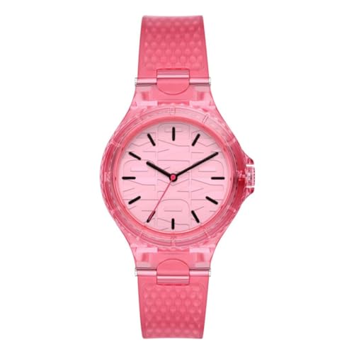 DKNY Damenuhren Chambers, QuarzDreizeiger Uhrwerk, 36MM Pinkfarbenes Nylongehäuse mit PolyurethanArmband, NY6643 von DKNY