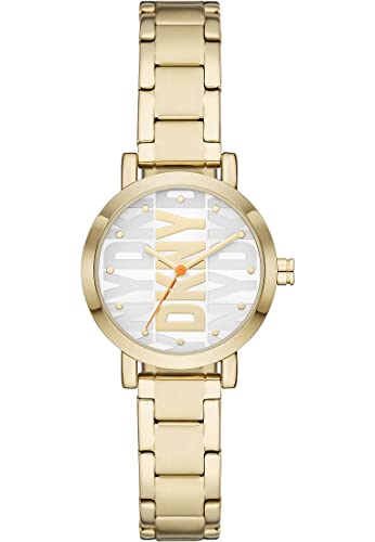 DKNY Damenuhren Soho, QuarzDreizeiger Uhrwerk, 28MM Gold Alloy Gehäuse mit Edelstahlarmband, NY6647 von DKNY