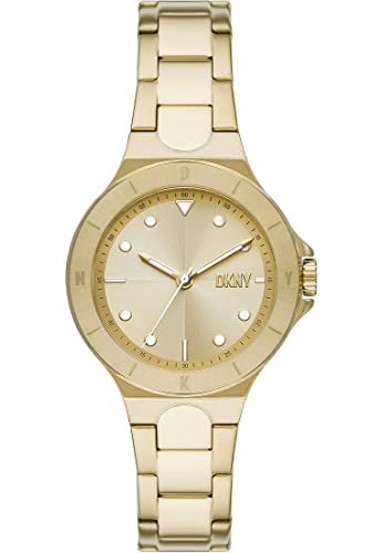 DKNY Damenuhr Chambers 3-Zeiger-Werk Edelstahl goldfarben, NY6655 von DKNY