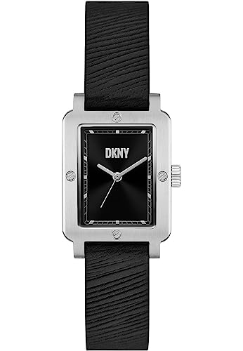 DKNY Damenuhr City Rivet quarz/3-Zeiger Uhrwerk 24mm Gehäusegröße mit einem Lederarmband NY6665 von DKNY