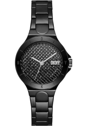 DKNY Uhr für Damen Chambers Quartz/3 Zeigerwerk 34 mm Gehäusegröße mit einem Edelstahlarmband NY6668 von DKNY