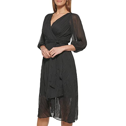 DKNY Women's Ballon Sleeve Regular Fit Cocktail Dress, Black, 42 von DKNY