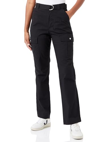 DKNY Women's Belted Cargo Pants, Black, 10 von DKNY