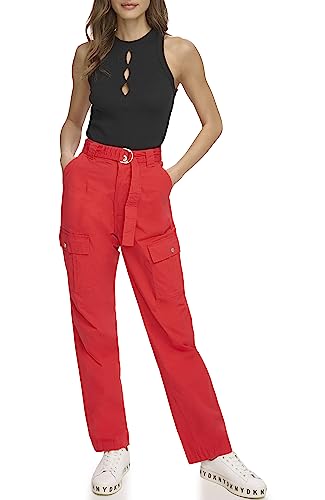 DKNY Women's Belted Cargo Pants, Mars Red, 12 von DKNY