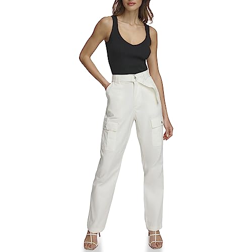 DKNY Women's Belted Cargo Pants, Pristine, 10 von DKNY