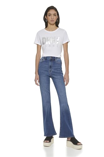 DKNY Women's Boreum High Rise Flare Jeans, Blue, XXS von DKNY