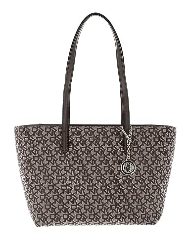 DKNY Women's Bryant Medium Bag in Coated Logo Tote, Chino/Truffle von DKNY