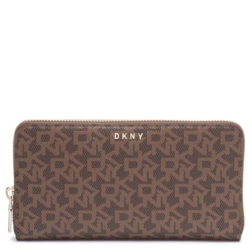 DKNY Women's Bryant Zip Around Tri-Fold Wallet, Mocha/Caramel von DKNY