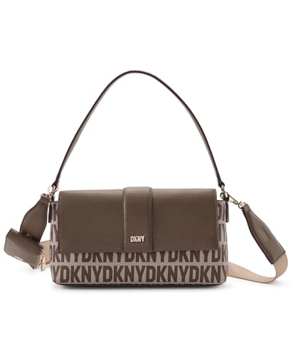 DKNY Women's Chriselle Flap Demi Shoulder Bag, Beige von DKNY