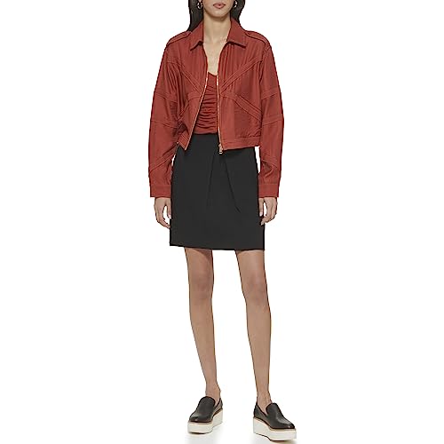 DKNY Women's Crinkle Dressing SKI Skirt, Black, Small von DKNY