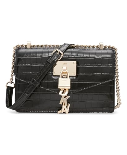 DKNY Women's Elissa Small Flap Shoulder Bag, Black von DKNY