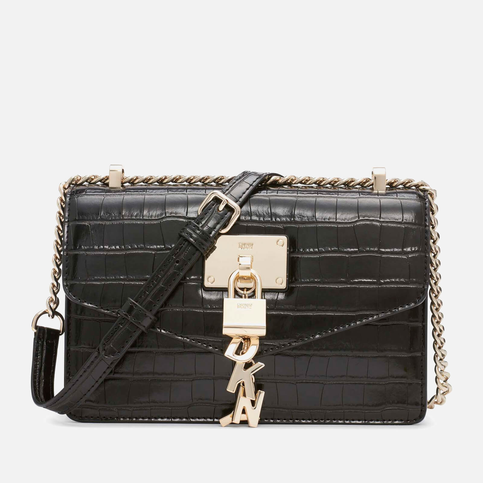 DKNY Elissa Locket Leather Shoulder Bag von DKNY