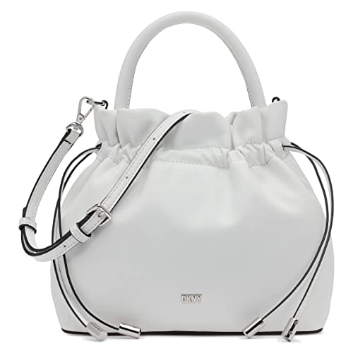 DKNY Women's Feven Bucket Drawstring Bag Crossbody, Optic White von DKNY