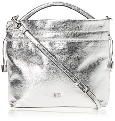 DKNY Women's Feven Top Handle Crossbody Handbag, Silver von DKNY