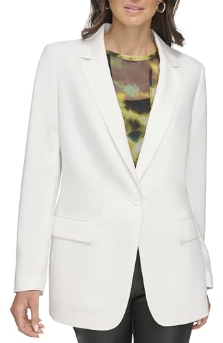 DKNY Women's Frosted Twill 1 BTN,IVY - Ivory, S von DKNY