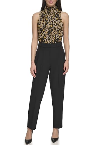 DKNY Women's High Rise Pleat Trousers Business Casual Pants, Black, 42 von DKNY