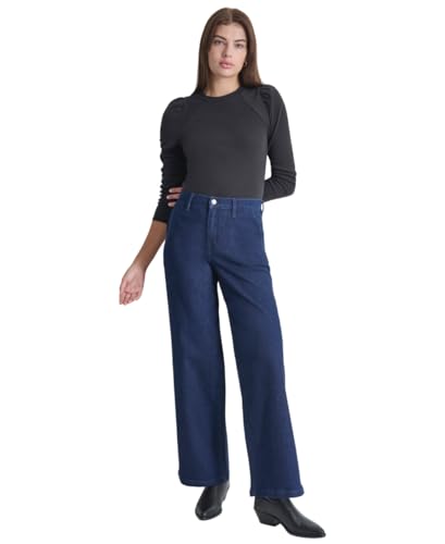 DKNY Women's High Rise Wide Leg Trousers, Lexington, Size 25 von DKNY
