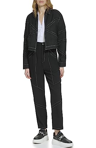 DKNY Women's Long Sleeve Crinkle Dressing Jacket, Black, XS DKNY Women's Long Sleeve Crinkle Dressing Jacket, Black, XS von DKNY