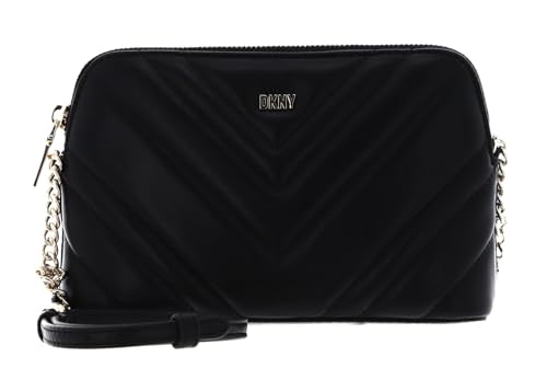 DKNY Women's Madison Dome Bag with Adjustable Chain Strap in Lamb Nappa Leather Crossbody, Black/Gold von DKNY