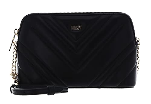 DKNY Women's Madison Dome Bag with Adjustable Chain Strap in Lamb Nappa Leather Crossbody, Black/Gold von DKNY