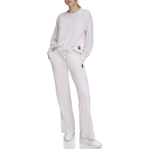 DKNY Women's Platinum Velour Jogger Track Pants, White, Small von DKNY