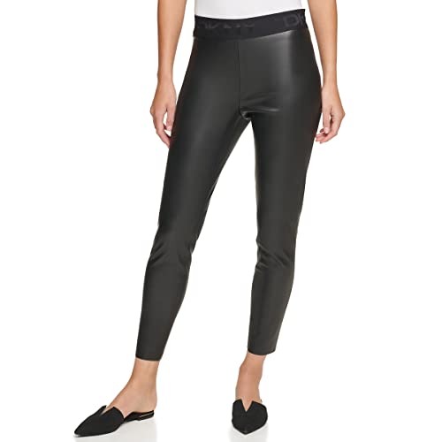 DKNY Women's Pu Pull On Leggings, Black, S von DKNY