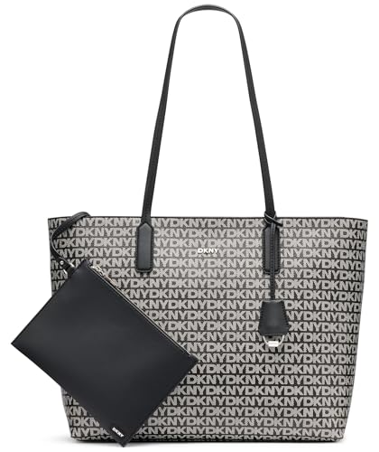 DKNY Women's Saige EW TOP Zip Tote Bag, Black Logo and Black von DKNY